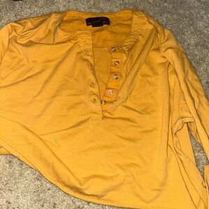 Eddie Bauer Women's Yellow Button-Down Shirt